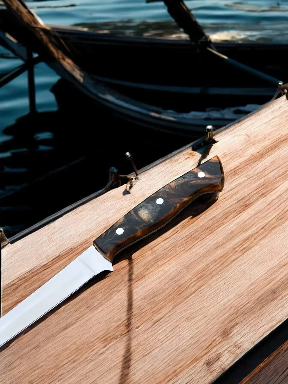 Premium Handmade Fillet Knife – 9" 440C Stainless Steel by Damascus Knife Store, Damascus knife detail photo 3