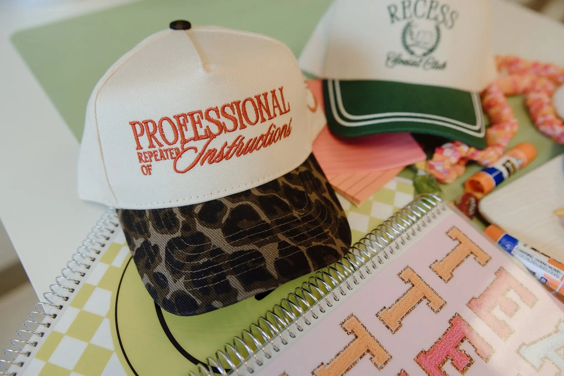 Professional Repeater of Instructions - Leopard Vintage Hat KenzKustomz