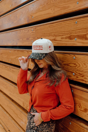 Professional Repeater of Instructions - Leopard Vintage Hat KenzKustomz