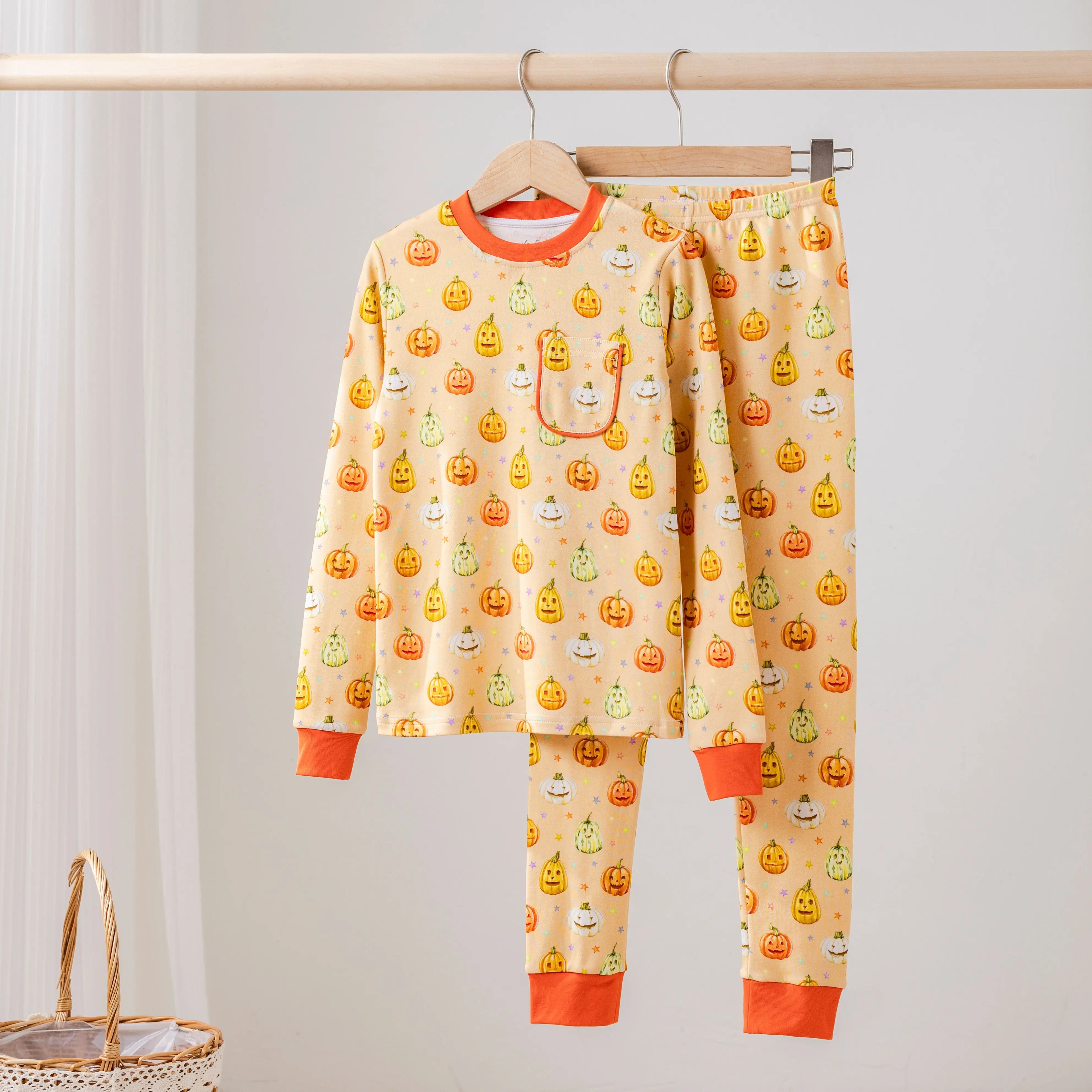 Pumpkin Pals Organic Cotton Kids Pajamas by Nola Tawk, Southern food gift main product photo
