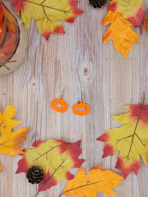 Pumpkin Plane Earrings EverLee Creations