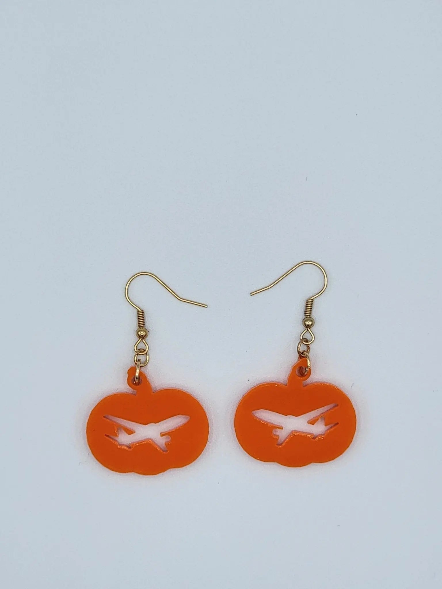 Pumpkin Plane Earrings EverLee Creations