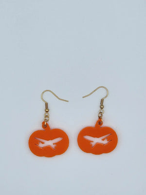 Pumpkin Plane Earrings EverLee Creations