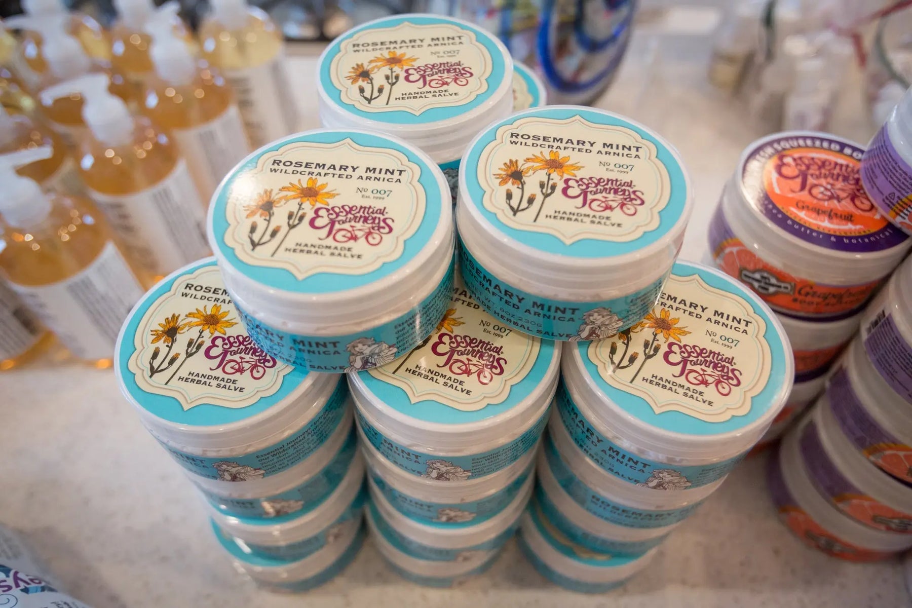 Rosemary Mint Arnica Salve 8 Oz. by Essential Journeys, handmade bath and body detail photo 5