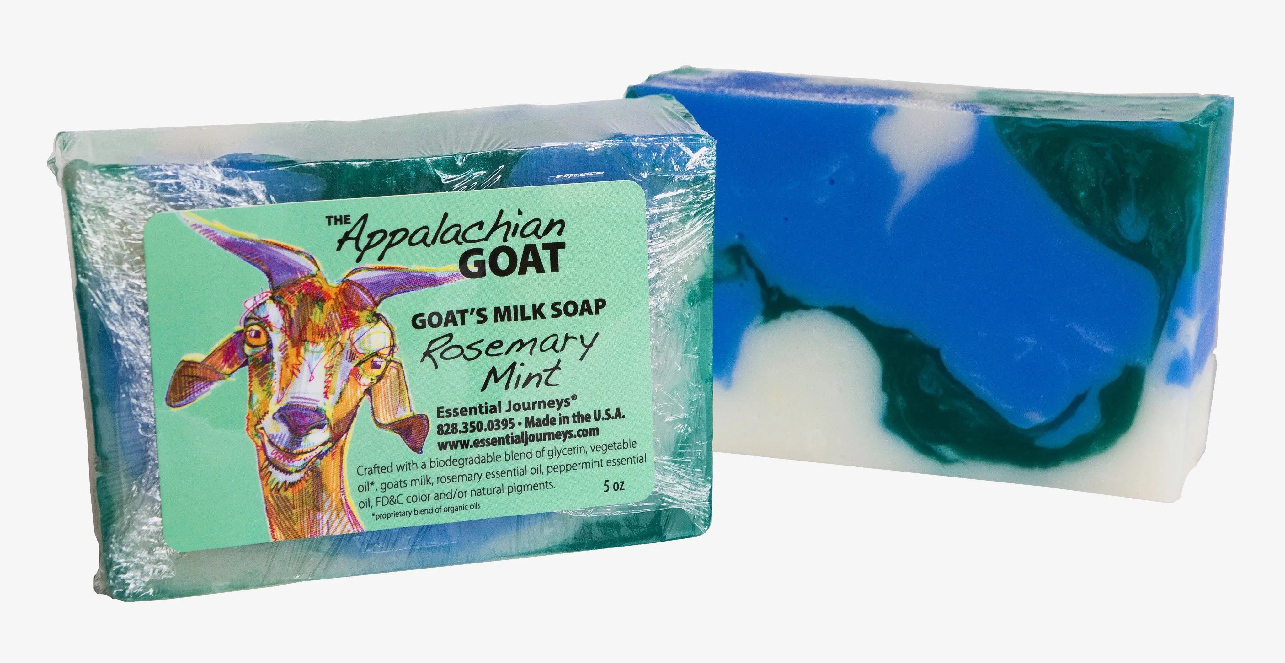 ROSEMARY MINT GOAT'S MILK SOAP SLICE 5 oz. Essential Journeys