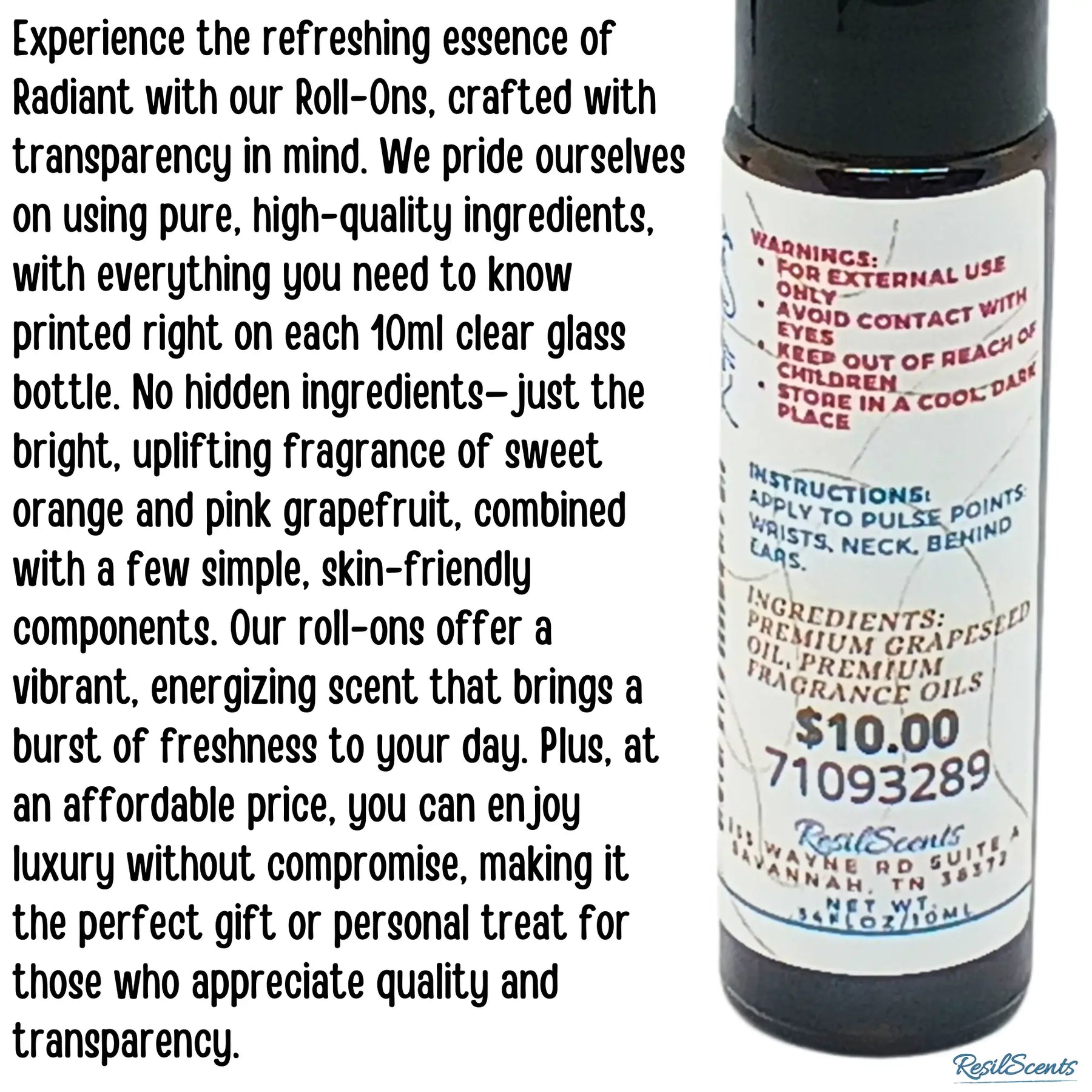 ☀️ Radiant Roll-On Oil – Citrus Brightness On the Go | ResilScents™ ResilScents
