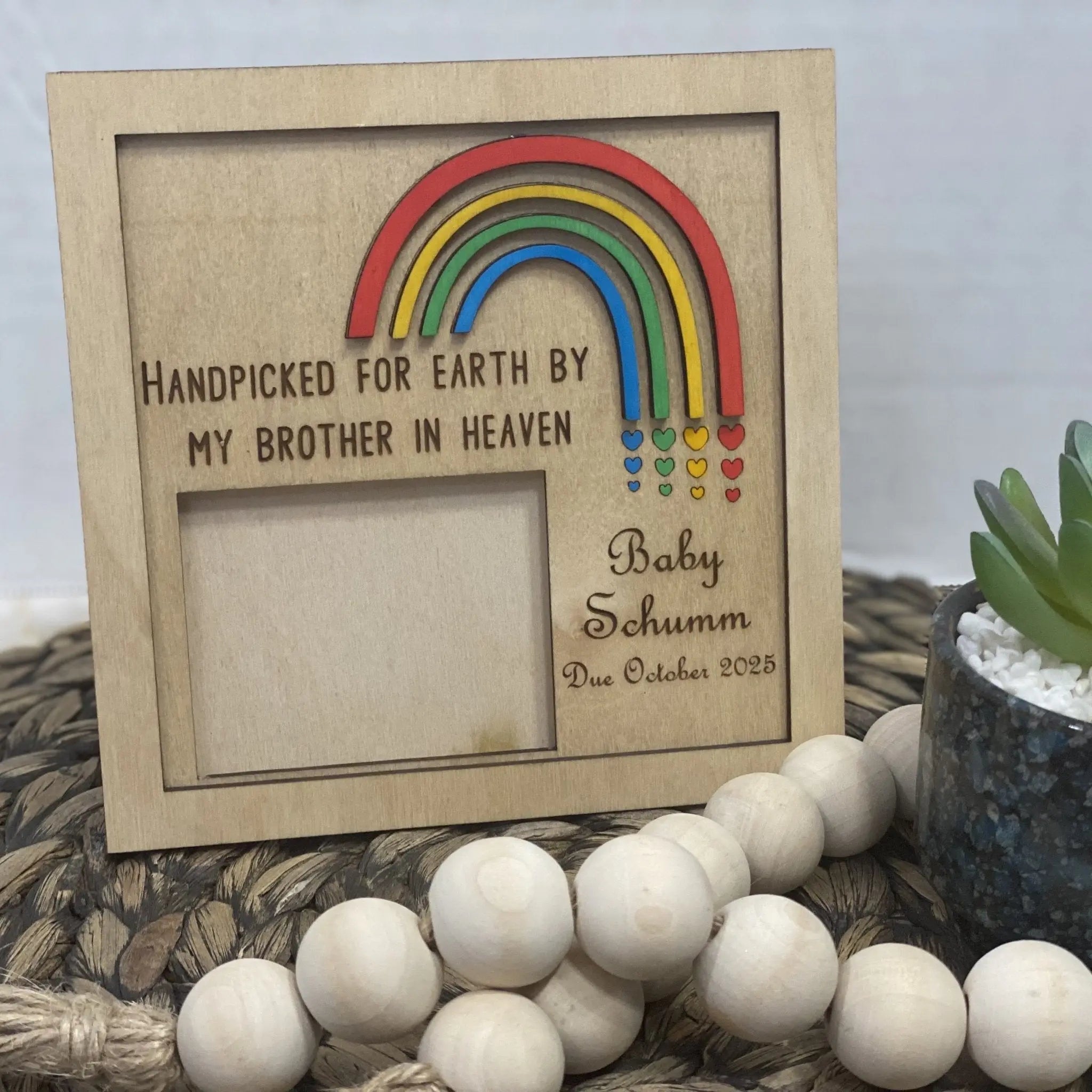 Rainbow Baby Ultrasound Frame by Poor Hog Customs, children's boutique clothing main product photo