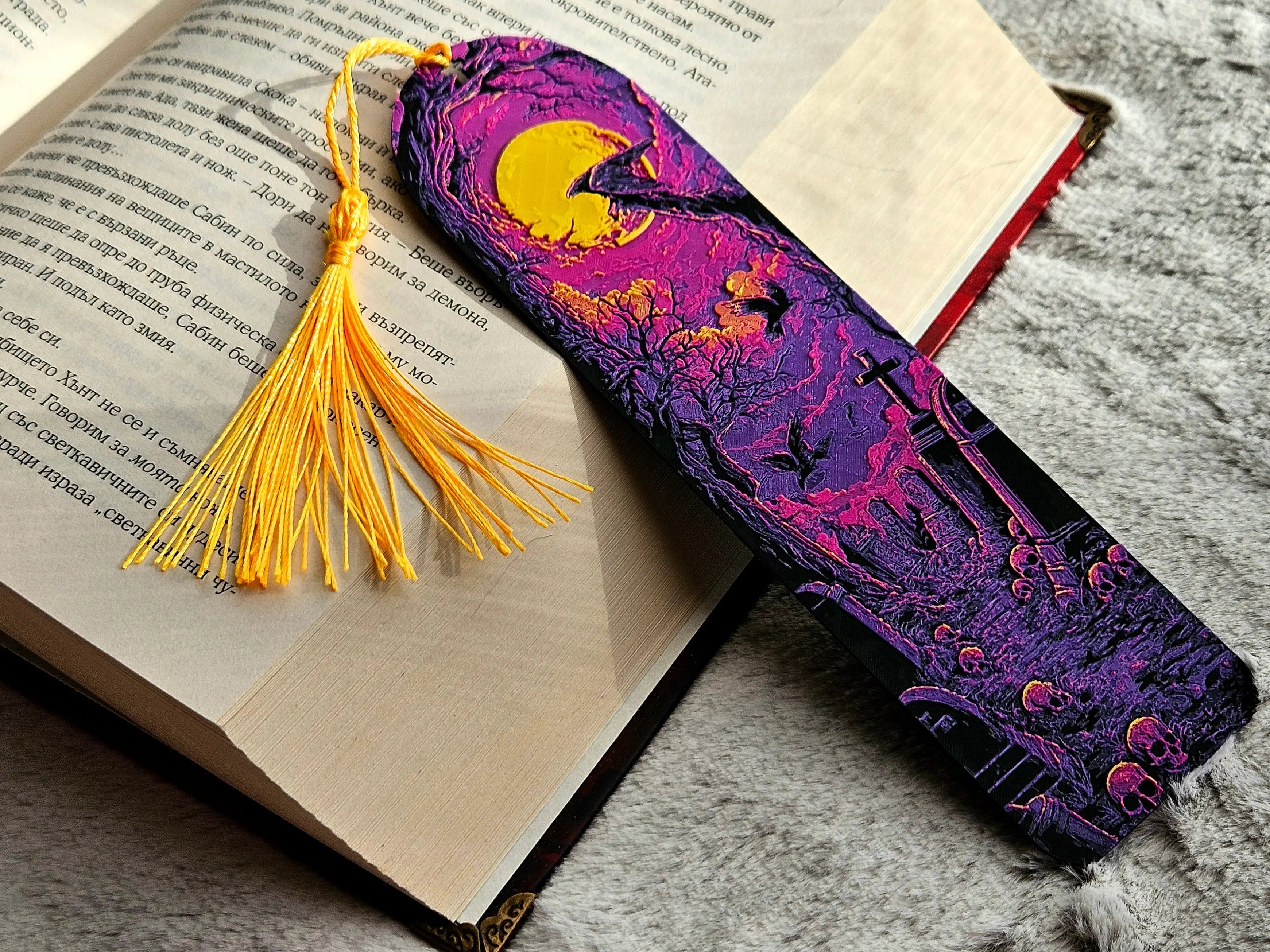 Ravenwatch Cemetery Bookmark – Gothic Moon & Raven Bookmark The Tween Space