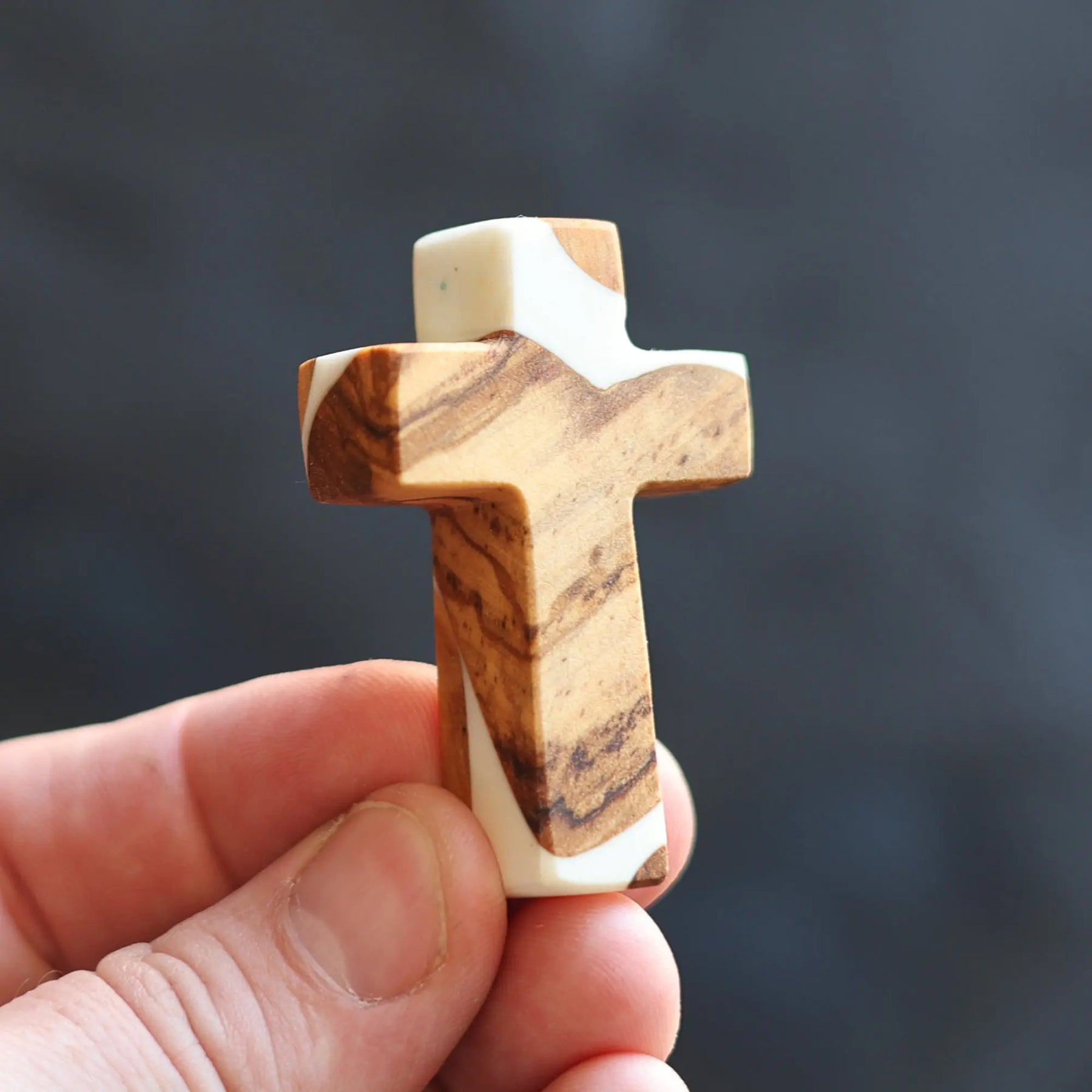 Reclaimed Olive & Resin Pocket Crosses by Dennehey Design Co., religious items detail photo 8
