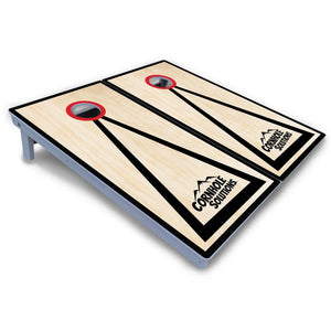 Red/Black Hole Ring Cornhole Boards - All Weather Series
