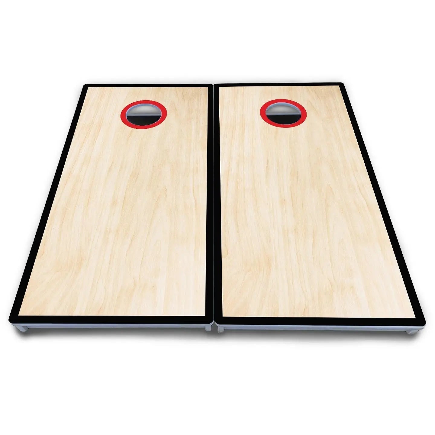 Red/Black Hole Ring Cornhole Boards - All Weather Series