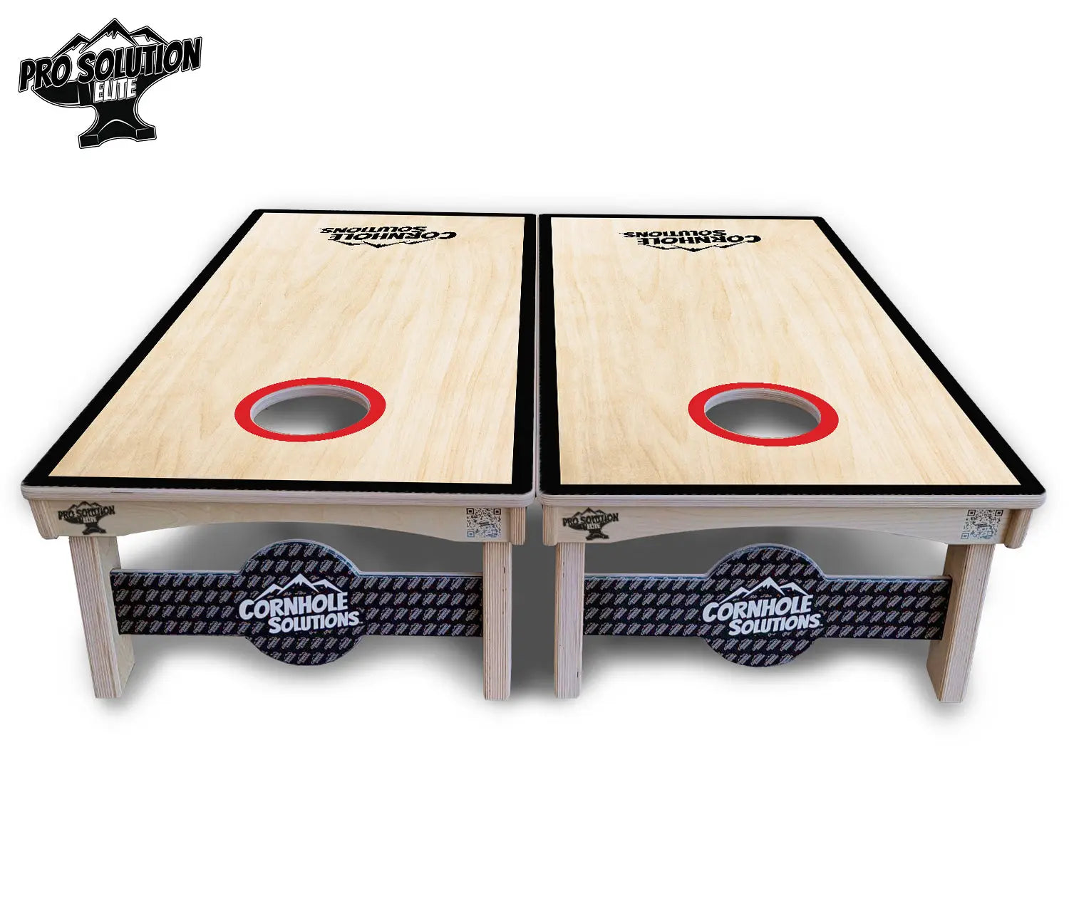Red/Black Hole Ring Cornhole Boards - Pro Solution Elite Series Cornhole Solutions