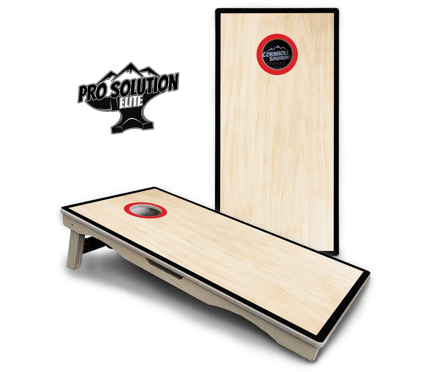 Red/Black Hole Ring Cornhole Boards - Pro Solution Elite Series Cornhole Solutions