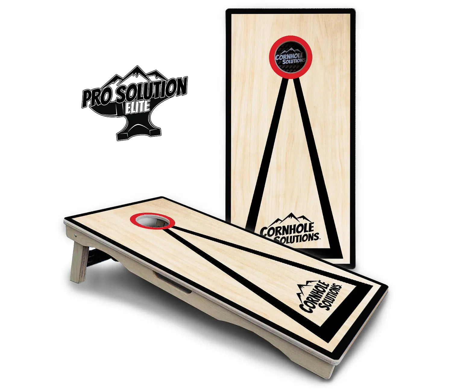 Red/Black Hole Ring Cornhole Boards - Pro Solution Elite Series Cornhole Solutions