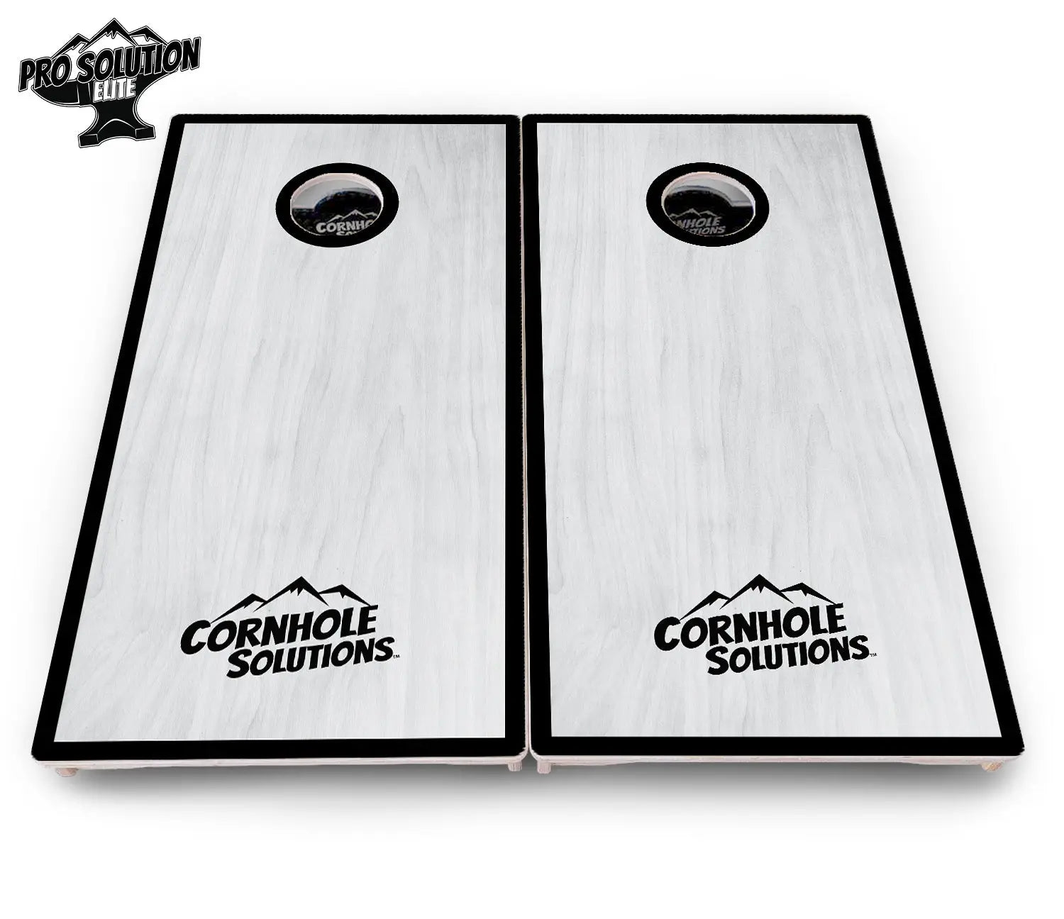 Red/Black Hole Ring Grey Wash Cornhole Boards - Pro Solution Elite Series Cornhole Solutions