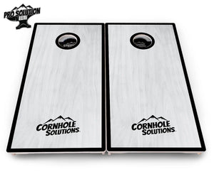 Red/Black Hole Ring Grey Wash Cornhole Boards - Pro Solution Elite Series Cornhole Solutions