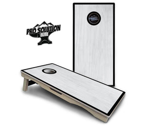Red/Black Hole Ring Grey Wash Cornhole Boards - Pro Solution Elite Series Cornhole Solutions