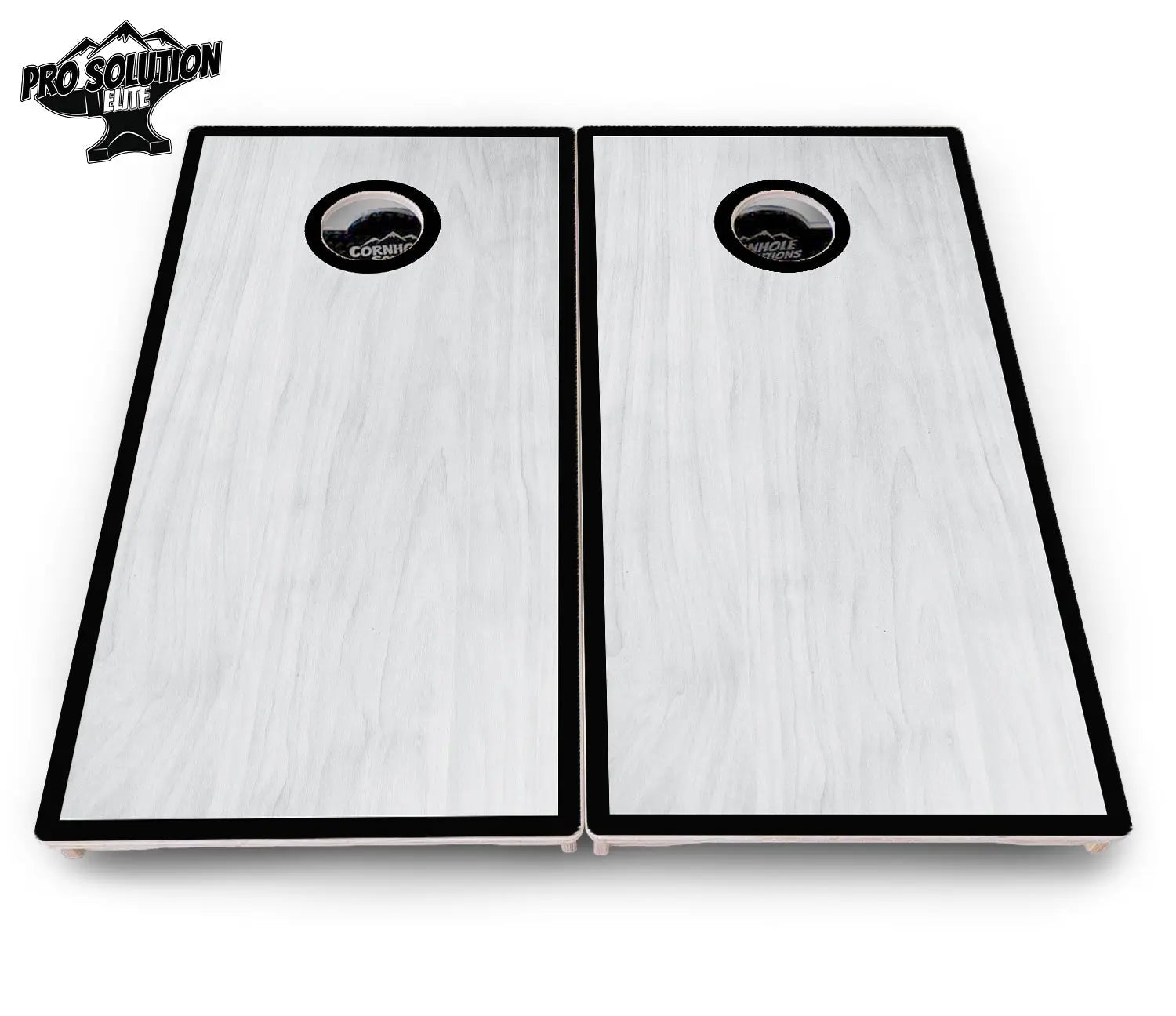 Red/Black Hole Ring Grey Wash Cornhole Boards - Pro Solution Elite Series Cornhole Solutions
