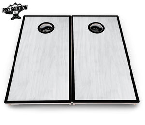 Red/Black Hole Ring Grey Wash Cornhole Boards - Pro Solution Elite Series Cornhole Solutions