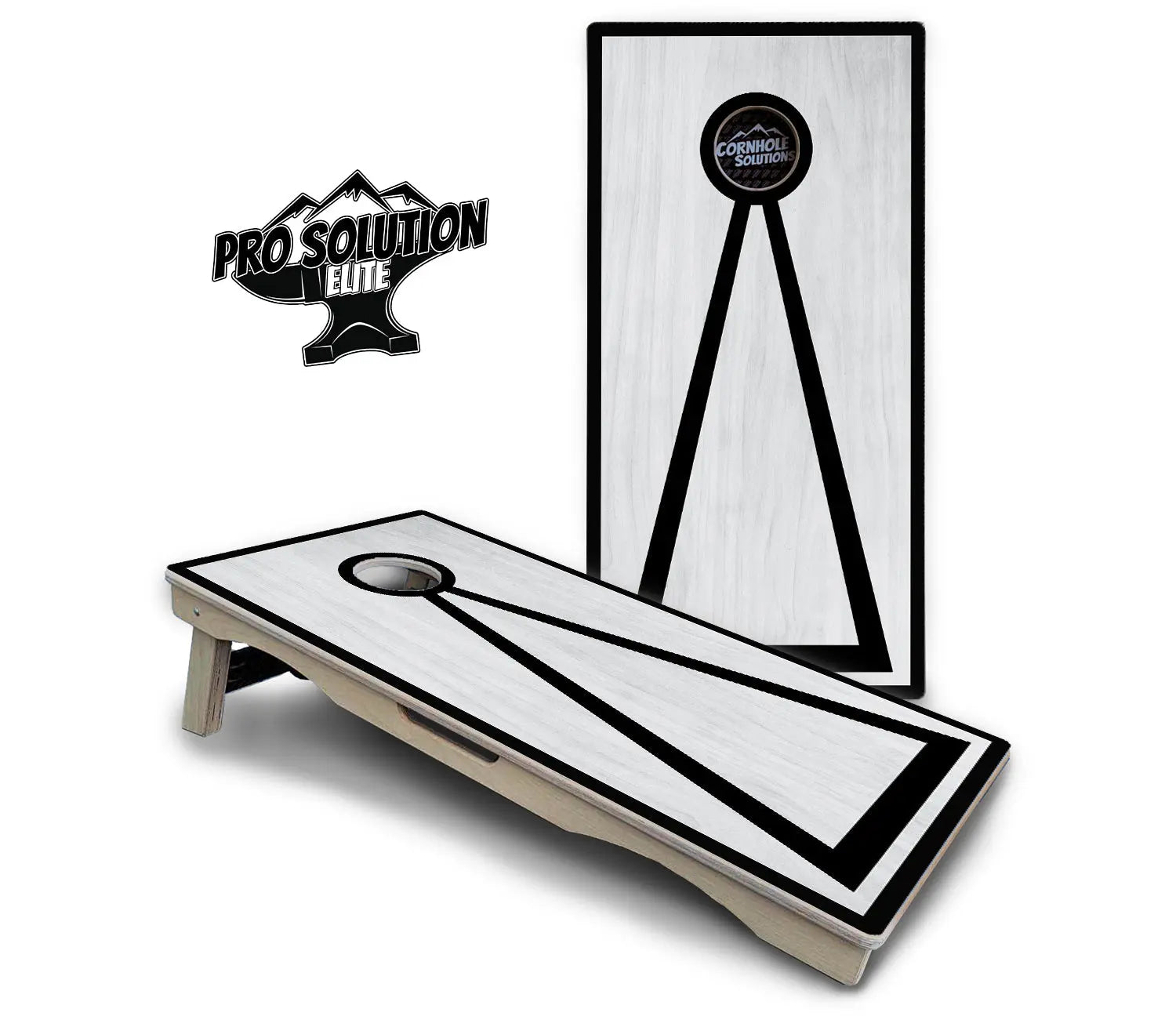 Red/Black Hole Ring Grey Wash Cornhole Boards - Pro Solution Elite Series Cornhole Solutions