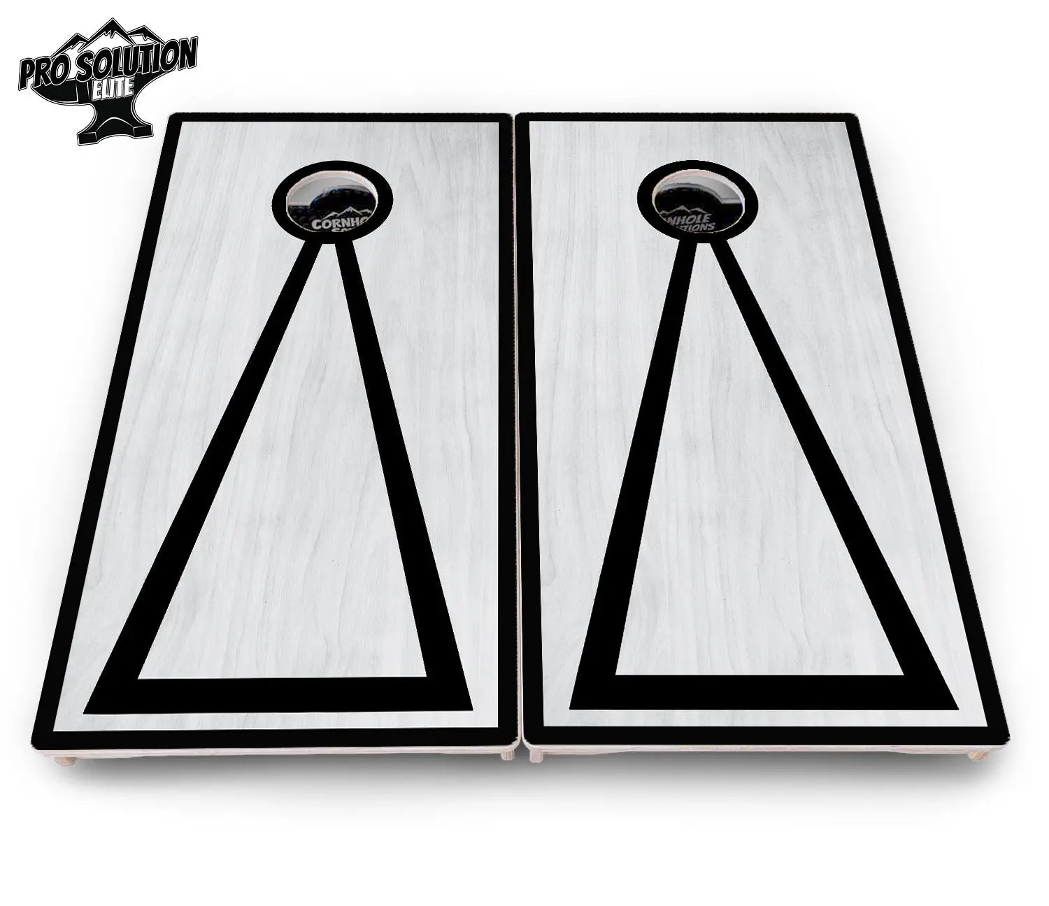Red/Black Hole Ring Grey Wash Cornhole Boards - Pro Solution Elite Series Cornhole Solutions