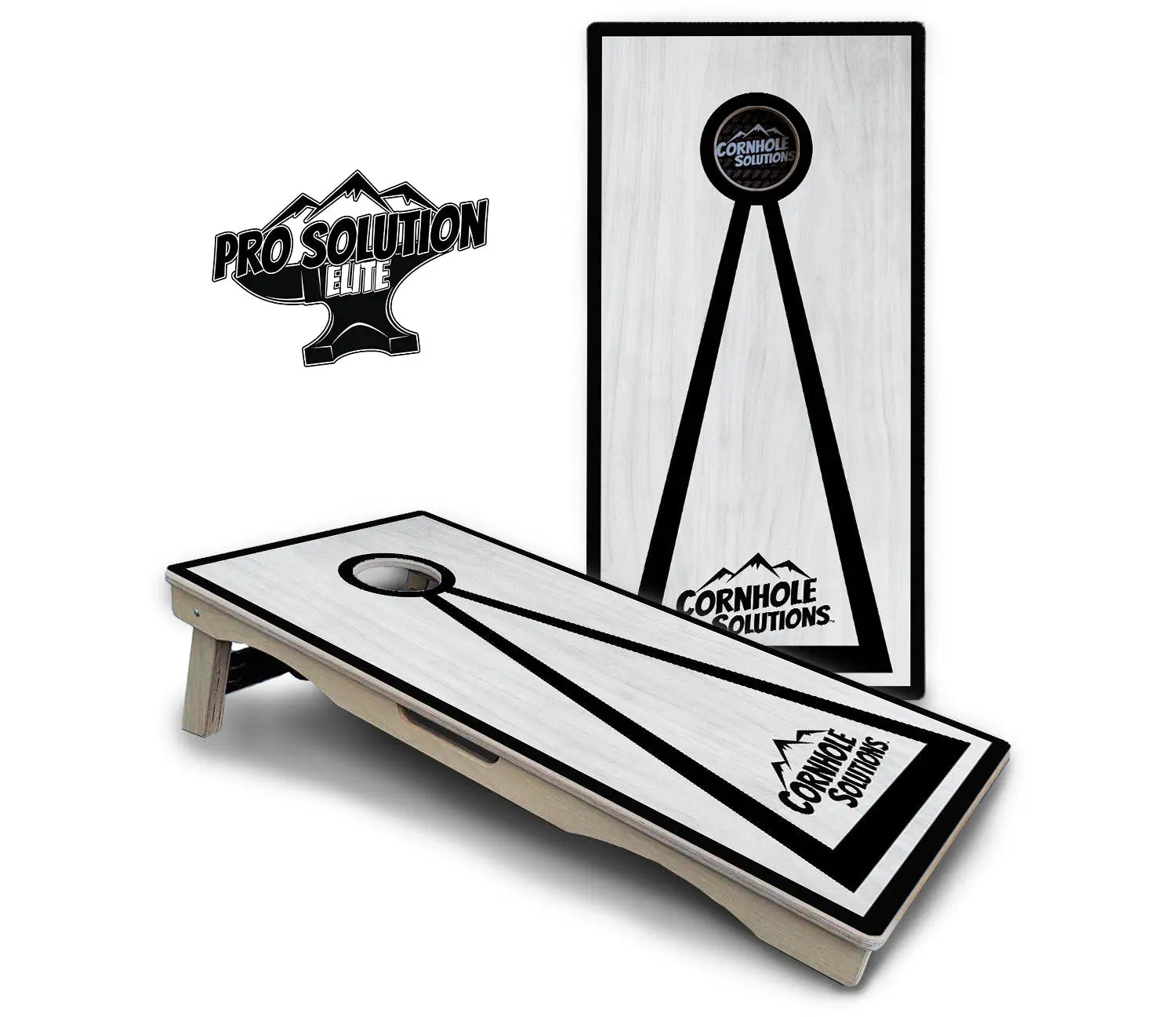 Red/Black Hole Ring Grey Wash Cornhole Boards - Pro Solution Elite Series Cornhole Solutions