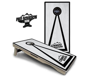 Red/Black Hole Ring Grey Wash Cornhole Boards - Pro Solution Elite Series Cornhole Solutions