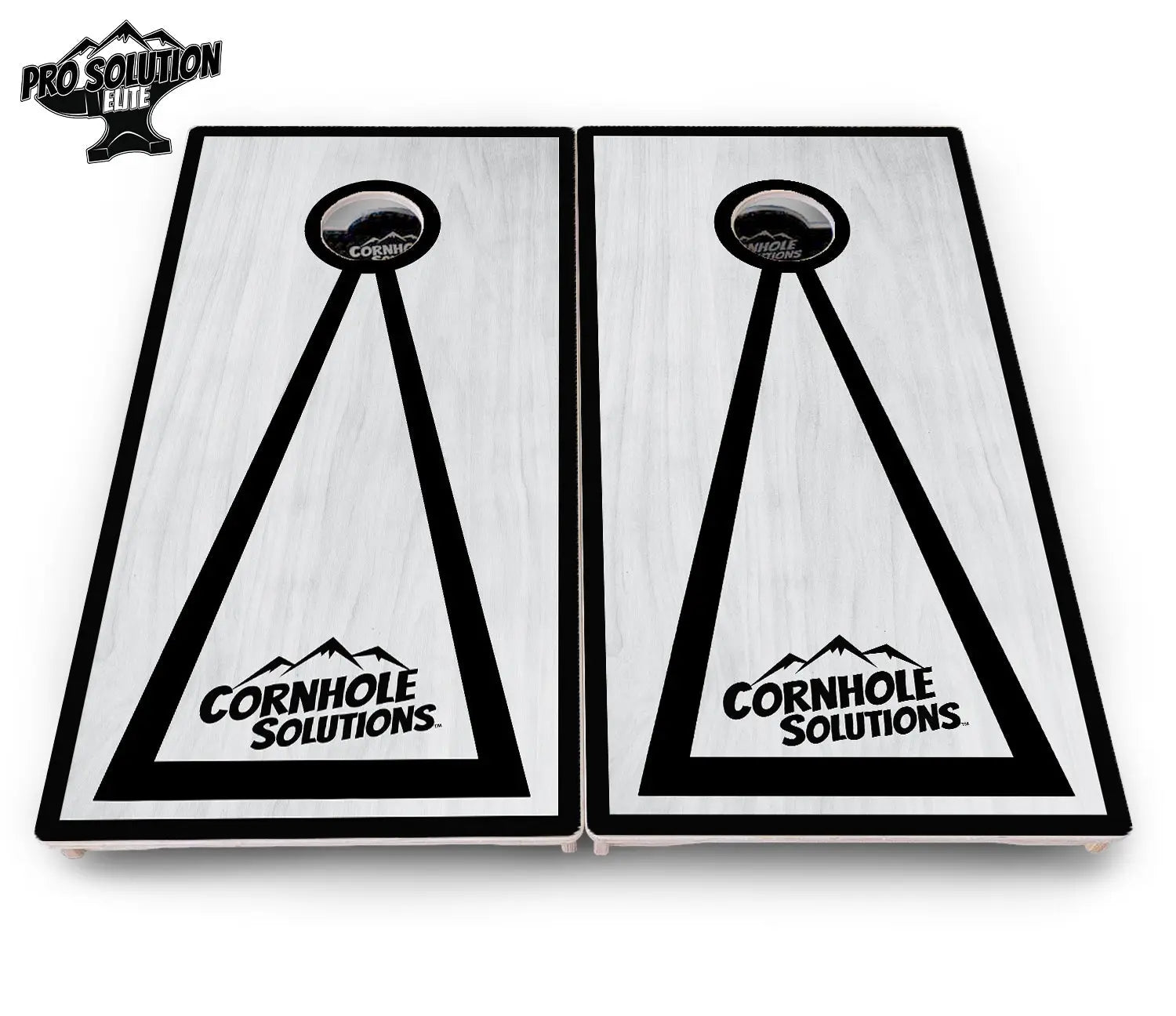 Red/Black Hole Ring Grey Wash Cornhole Boards - Pro Solution Elite Series Cornhole Solutions