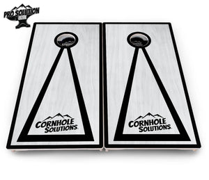 Red/Black Hole Ring Grey Wash Cornhole Boards - Pro Solution Elite Series Cornhole Solutions