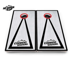 Red/Black Hole Ring Grey Wash Cornhole Boards - Pro Solution Lite Series by Cornhole Solutions, handmade jewelry detail photo 4