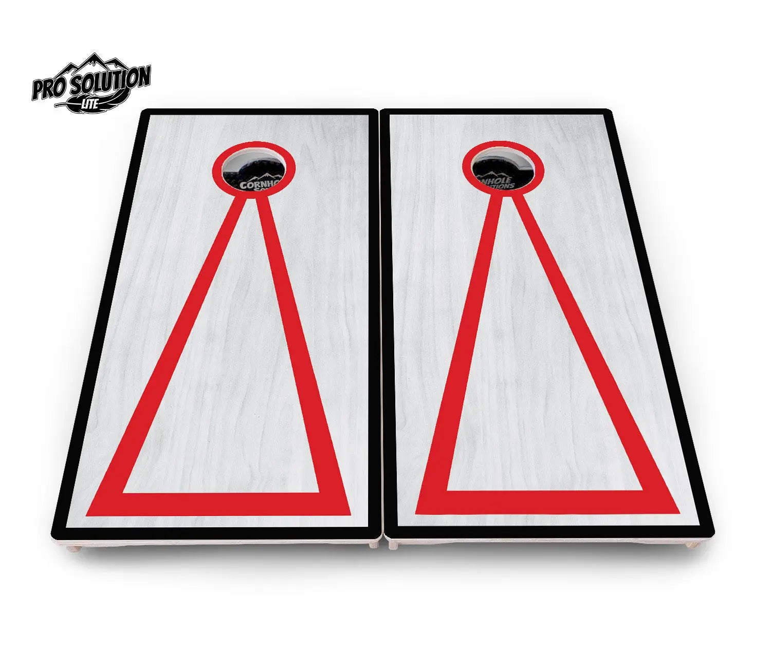 Red/Black Hole Ring Grey Wash Cornhole Boards - Pro Solution Lite Series by Cornhole Solutions, handmade jewelry detail photo 23