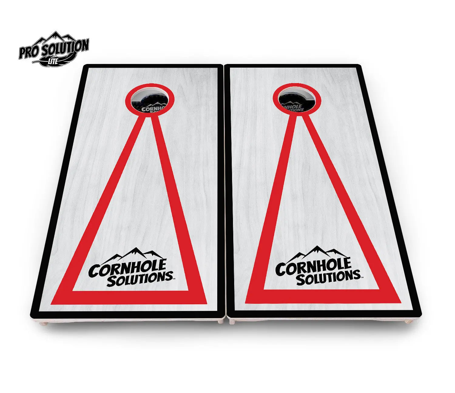Red/Black Hole Ring Grey Wash Cornhole Boards - Pro Solution Lite Series by Cornhole Solutions, handmade jewelry detail photo 27