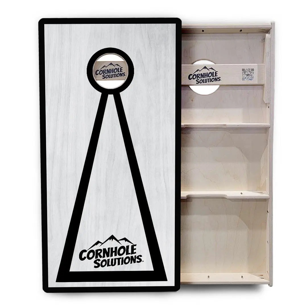 Red/Black Hole Ring Grey Wash Cornhole Boards - Professional Tournament Series by Cornhole Solutions, handmade jewelry detail photo 14