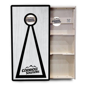 Red/Black Hole Ring Grey Wash Cornhole Boards - Professional Tournament Series by Cornhole Solutions, handmade jewelry detail photo 14