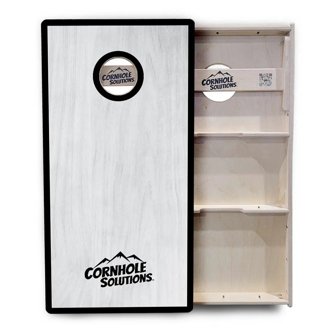 Red/Black Hole Ring Grey Wash Cornhole Boards - Professional Tournament Series by Cornhole Solutions, handmade jewelry detail photo 16