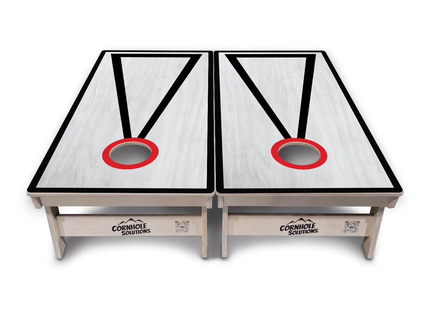 Red/Black Hole Ring Grey Wash Cornhole Boards - Professional Tournament Series by Cornhole Solutions, handmade jewelry detail photo 17