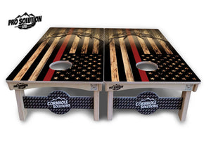 Red Line Deer & Fish Flag Cornhole Boards - Pro Solution Elite Series Cornhole Solutions