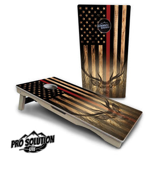 Red Line Deer & Fish Flag Cornhole Boards - Pro Solution Lite Series Cornhole Solutions