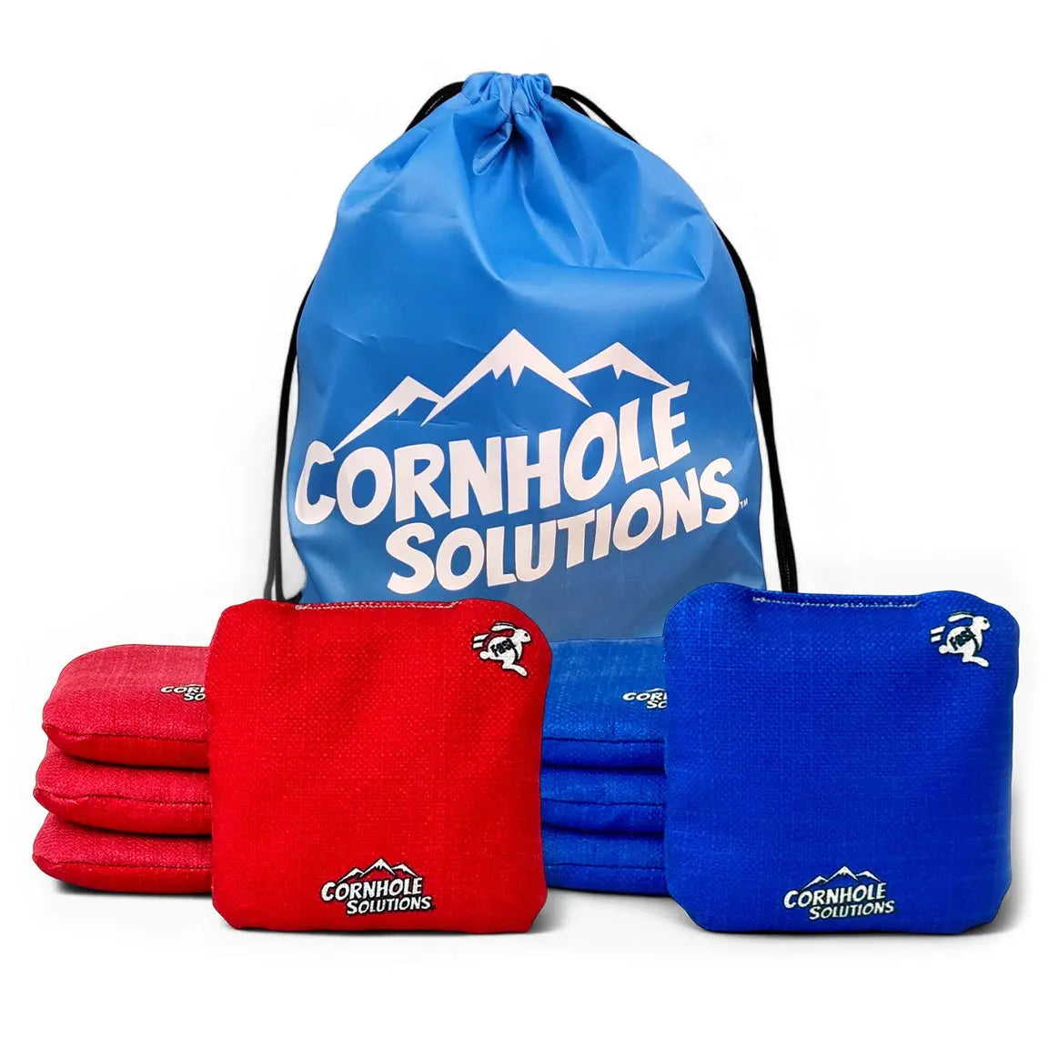 Red/Royal Blue - Pro Style REC Cornhole Bags – Regulation 6"x6" – Full Set of 8 by Cornhole Solutions, custom cornhole board main product photo
