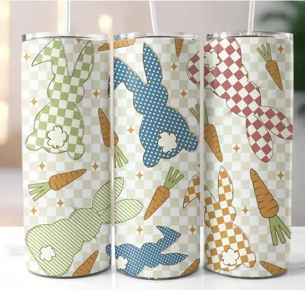 Retro Checkered Easter 20/30oz Tumbler by Southern Backroad Tees LLC, custom drinkware main product photo