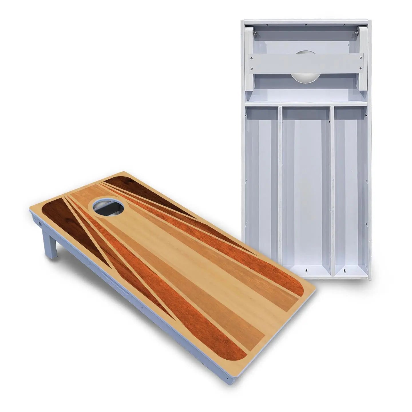 Retro Wood Cornhole Boards - All Weather Series by Cornhole Solutions, custom cornhole board main product photo
