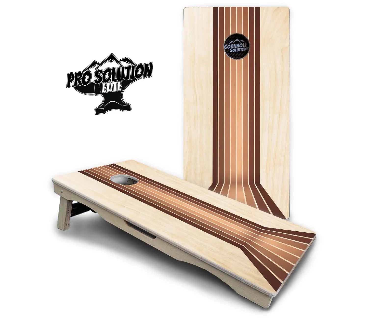 Retro Wood Lines Cornhole Boards - Pro Solution Elite Series by Cornhole Solutions, custom cornhole board detail photo 2