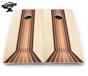 Retro Wood Lines Cornhole Boards - Pro Solution Elite Series by Cornhole Solutions, custom cornhole board detail photo 4