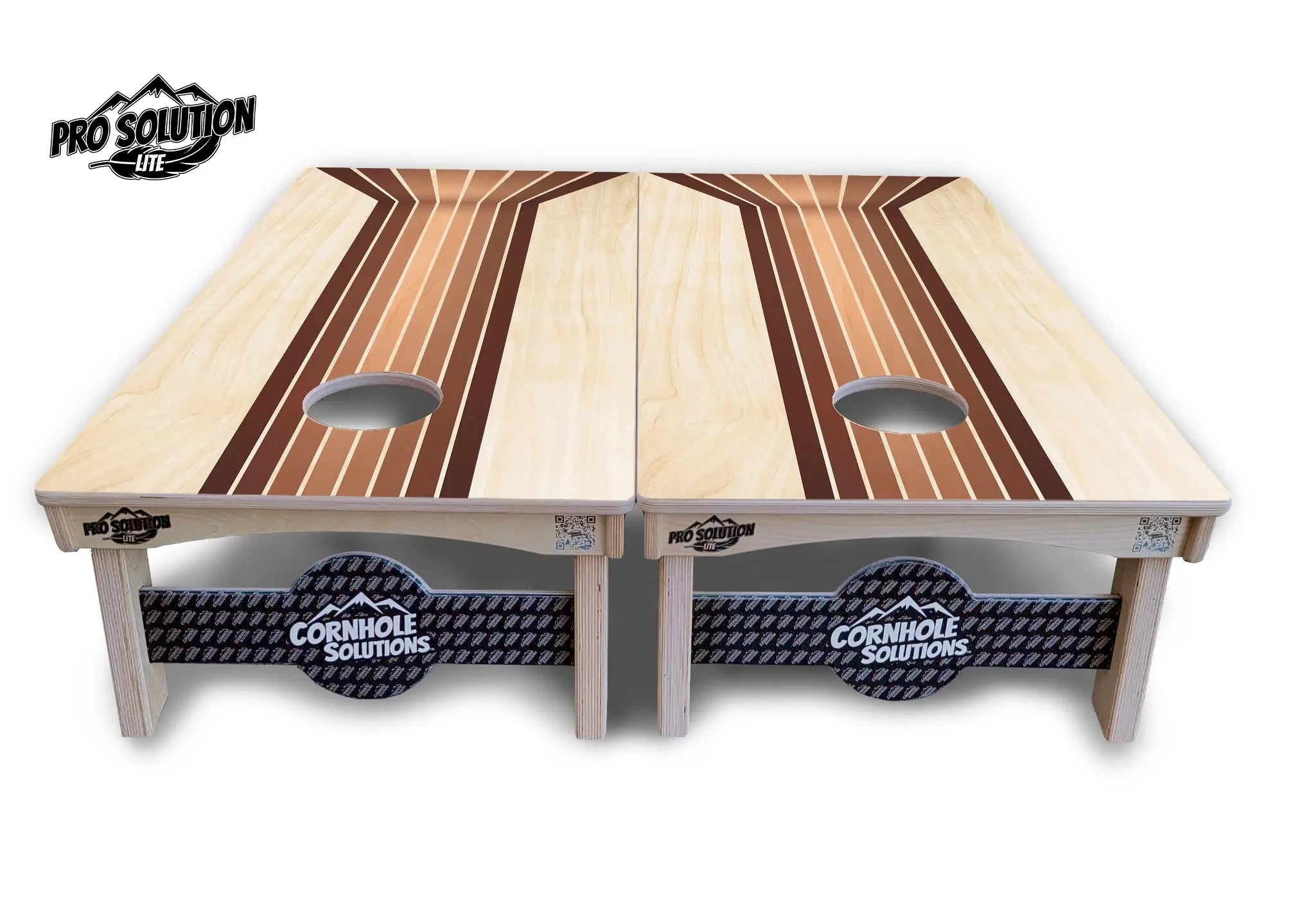 Retro Wood Lines Cornhole Boards - Pro Solution Lite Series by Cornhole Solutions, custom cornhole board detail photo 2