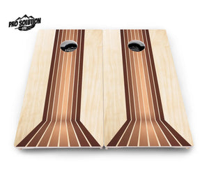 Retro Wood Lines Cornhole Boards - Pro Solution Lite Series by Cornhole Solutions, custom cornhole board detail photo 3