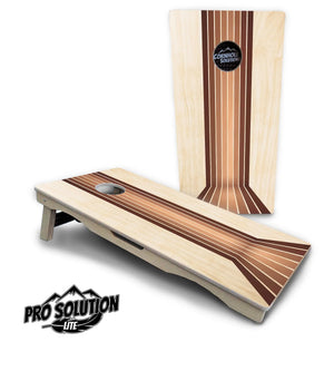 Retro Wood Lines Cornhole Boards - Pro Solution Lite Series by Cornhole Solutions, custom cornhole board detail photo 5
