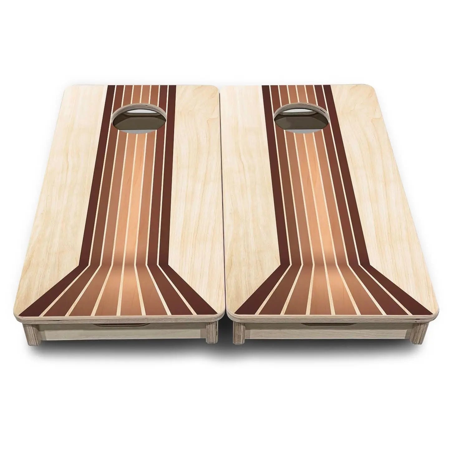 Retro Wood Lines - Mini or Vacation Size Cornhole Boards by Cornhole Solutions, custom cornhole board detail photo 2