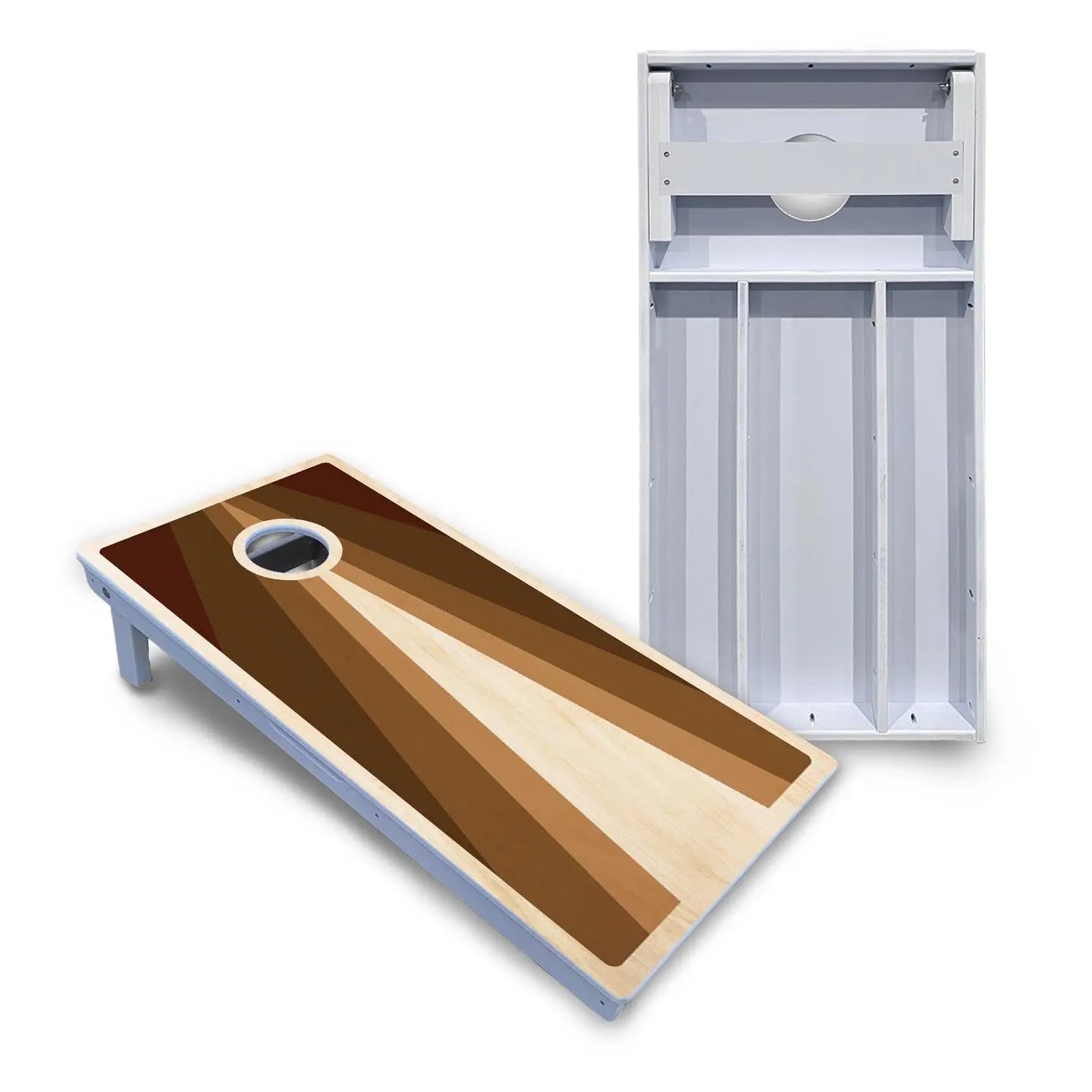 Retro Wood Triangle Cornhole Boards - All Weather Series by Cornhole Solutions, custom cornhole board main product photo