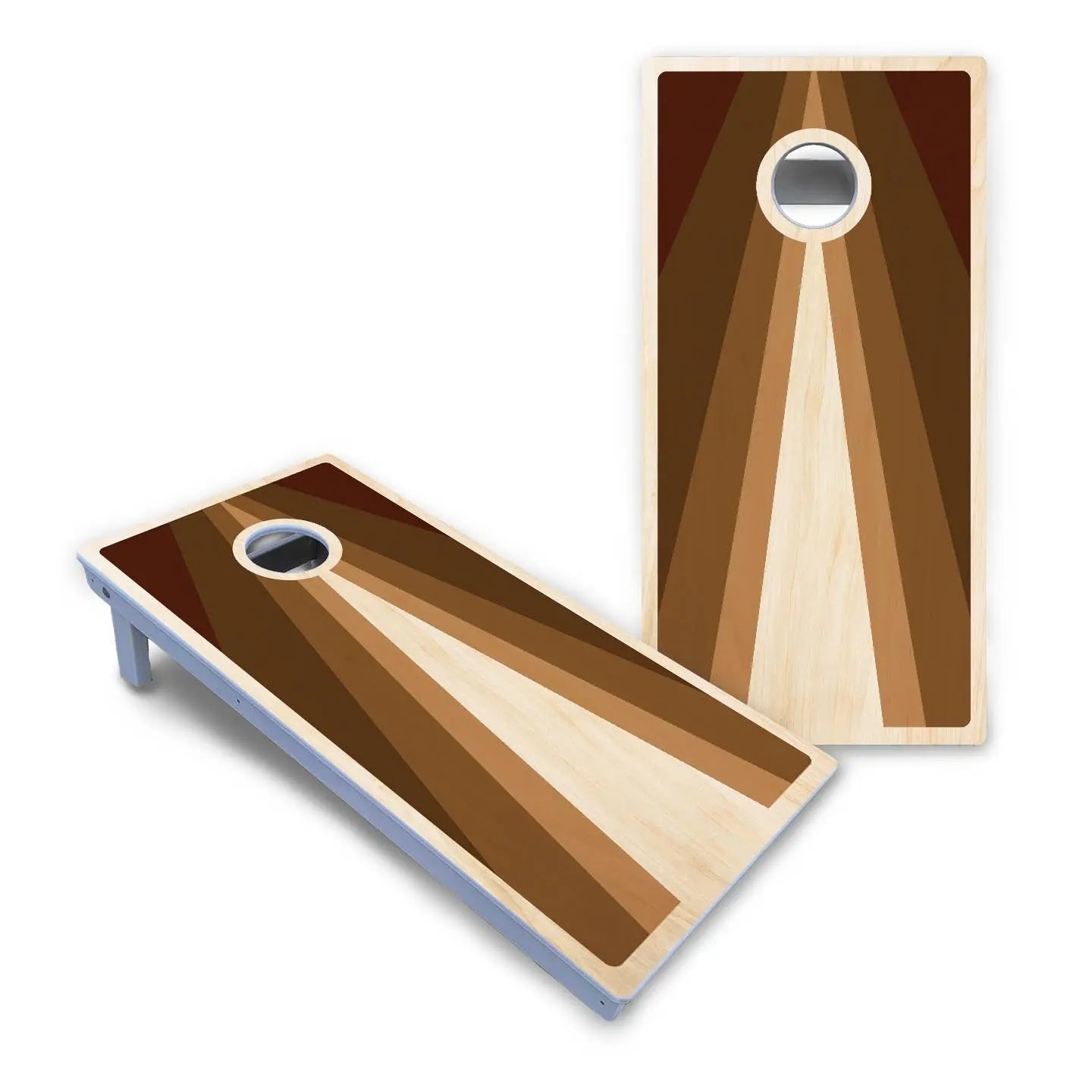 Retro Wood Triangle Cornhole Boards - All Weather Series by Cornhole Solutions, custom cornhole board detail photo 2