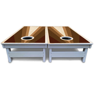 Retro Wood Triangle Cornhole Boards - All Weather Series by Cornhole Solutions, custom cornhole board detail photo 5